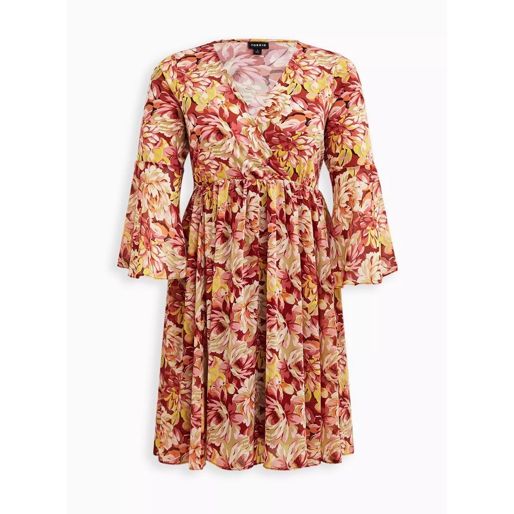 Torrid Mini Studio Knit Babydoll Floral Dress size 3X - Picture 1 of 10
